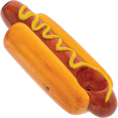 3.5"" Hotdog Ceramic Pipe - Wacky Bowlz
