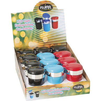 12ct. Asst. Color Self Extin. Ashtray W/ Led Light - CannaDevices