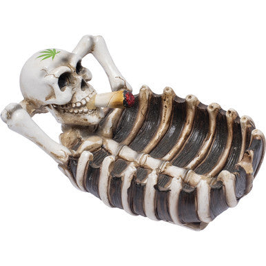 6in Stoned Skeleton Polystone Ashtray