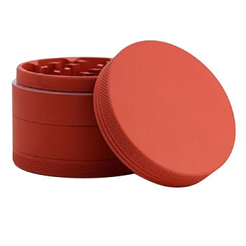 Custom Branded Rubber-Coated 4-Piece 75mm Aluminum Grinder - Suede Feel & Durable | CannaDevices