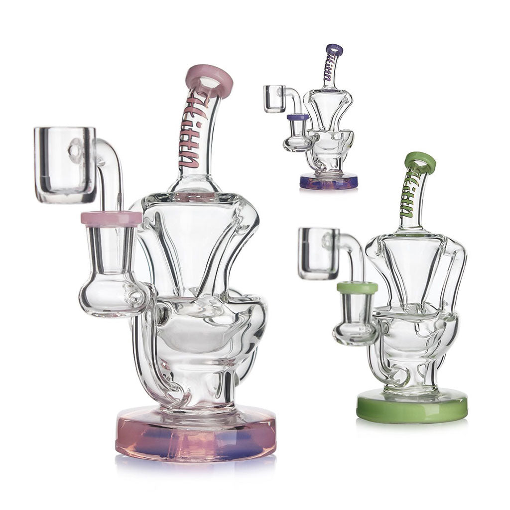 HITTN GLASS BENT NECK RECYCLER DAB RIG - CannaDevices
