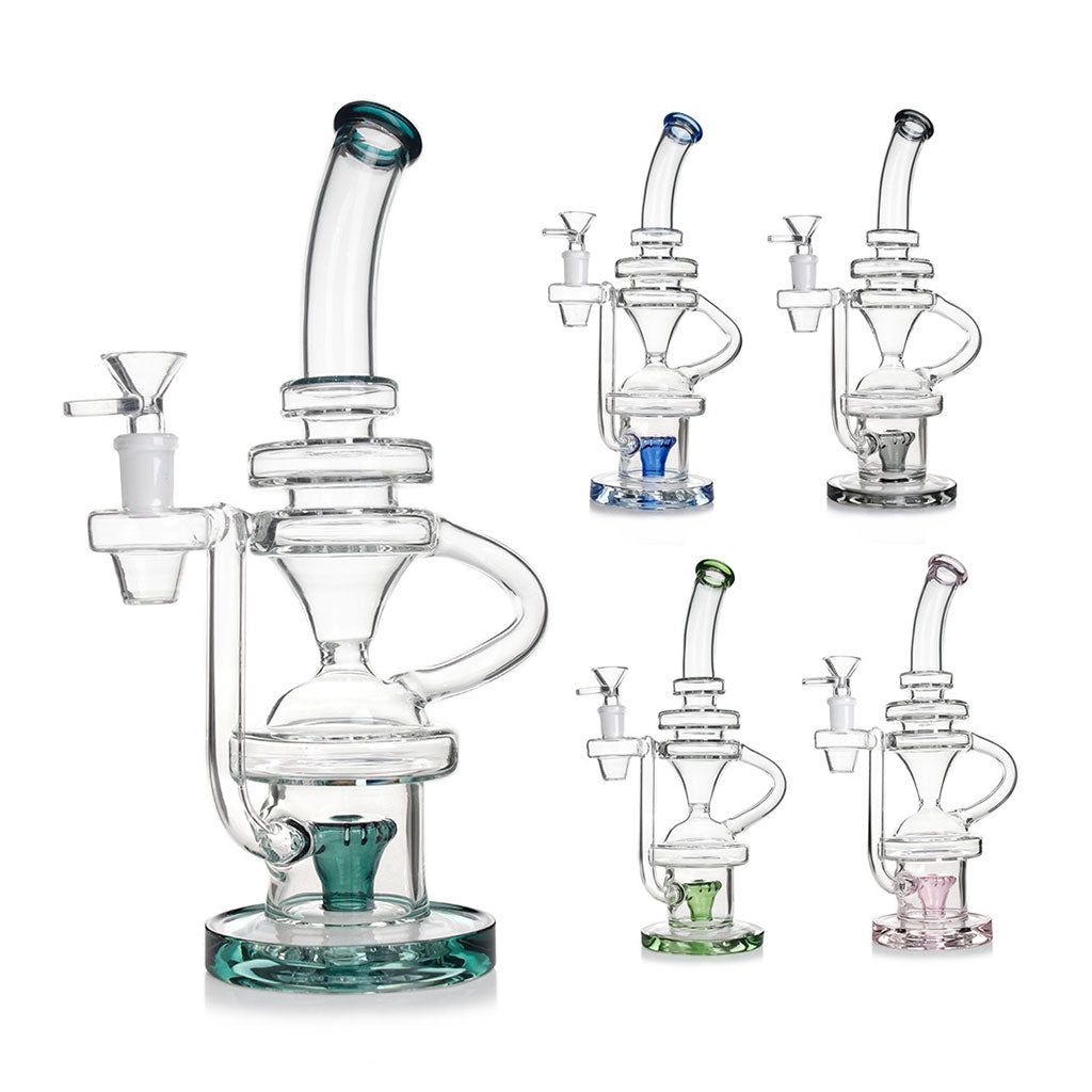 MULTI CHAMBERED COLORFUL SHOWERHEAD PERC RECYCLER RIG