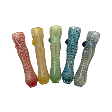 Surfacework Chillum - Slender Glass Pipe with Wrap and Rake Design | CannaDevices