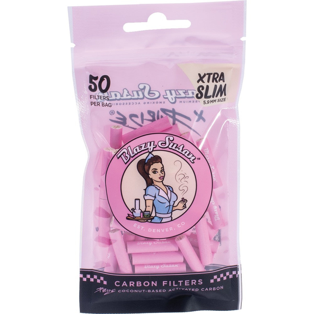 50ct Activated Charcoal Xtra Slim Filter Tips