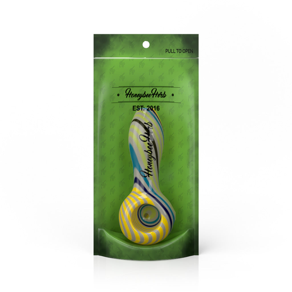 Vibrant Linework Twist Spoon Pipe