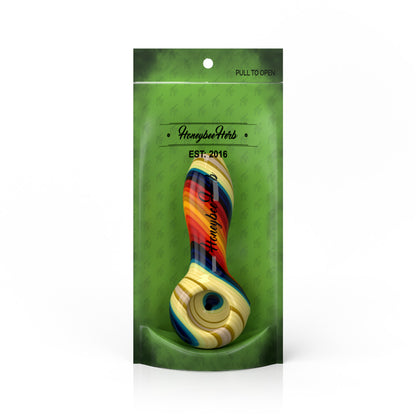 Vibrant Linework Twist Spoon Pipe