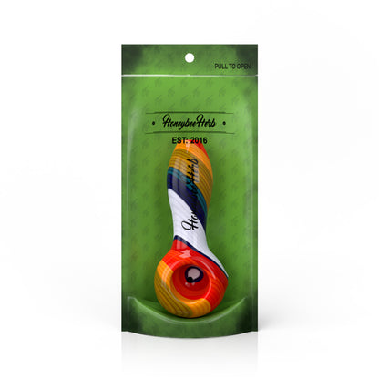 Vibrant Linework Twist Spoon Pipe