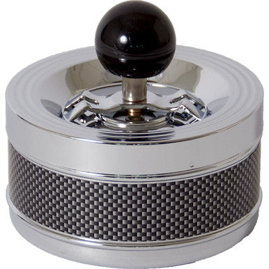 Checker Carbon Push Down Spinning Ashtray