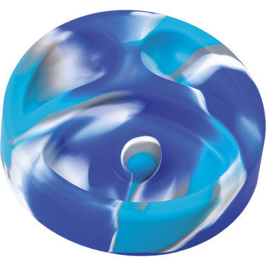 6'' Black/ Blue Silicone Pipe Ashtray. Holds 2 Pipe