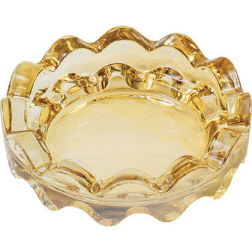 Amber Round Wave Electroplated Glass Ashtray 4