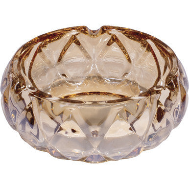 5in Round Amber Raindrop Glass Ashtray - CannaDevices