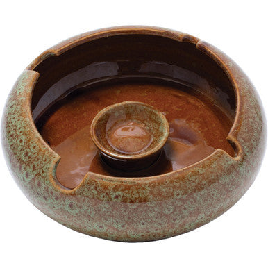 6.5in Reactive Finish Ceramic Ashtray - Green