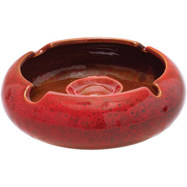 6.5in Reactive Finish Ceramic Ashtray - Red