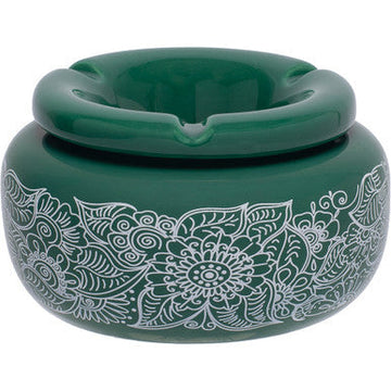 5in Moroccan Ceramic Ashtray - Green Pasley