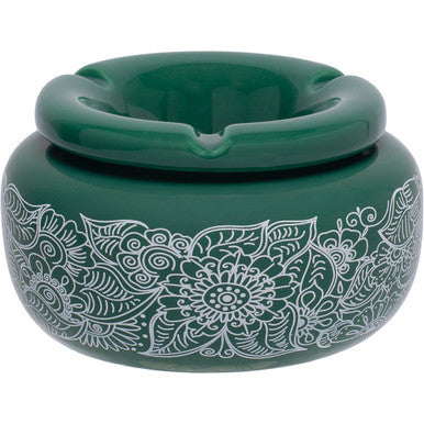 5in Moroccan Ceramic Ashtray - Green Pasley
