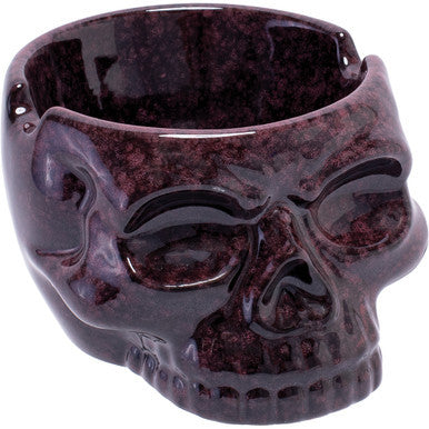 Large Skull Head Ashtray - Glazed Chocolate