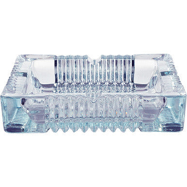 Blue Square Glass Ashtray - 8in x 8in
