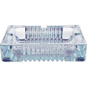 Blue Square Glass Ashtray - 8in x 8in