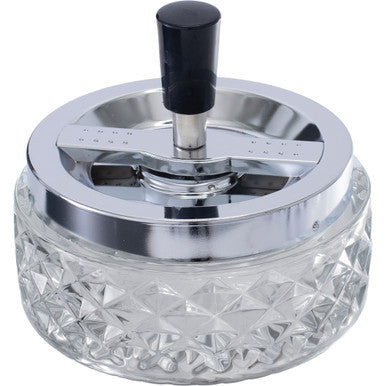 4.75" Glass Spinning Ashtray - Clear - CannaDevices
