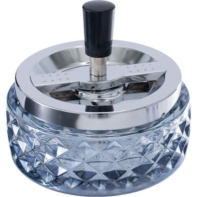 4.75" Glass Spinning Ashtray - Blue - CannaDevices