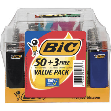 50Ct. Bic Mini Size Lighters +3 Free - CannaDevices