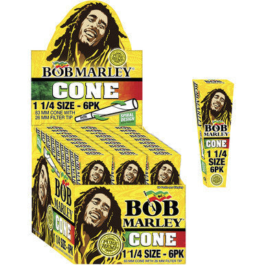 33 Ct. 6pk Bob Marley Pre-Rolled Cones - 1.25" - CannaDevices