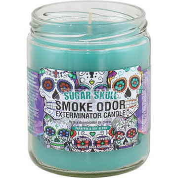 12ct. Sugar Skulls  Smoke Odor Candles 13oz.