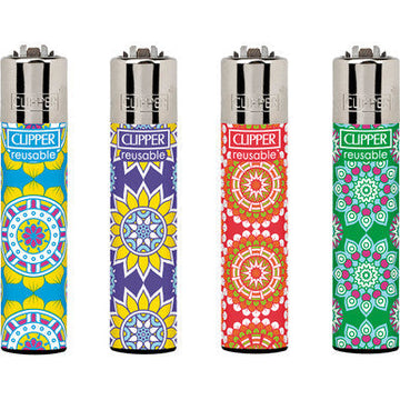 48Ct. Flower Geometric Clipper Lighters