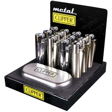 12Ct. Silver Colored Metal Clipper Lighters