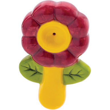 3.5" Purple Flower Ceramic Pipe - Wacky Bowlz - CannaDevices