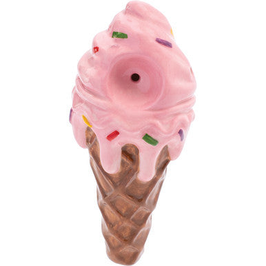 3.5" Pink Ice Cream Ceramic Pipe - Wacky Bowlz - CannaDevices