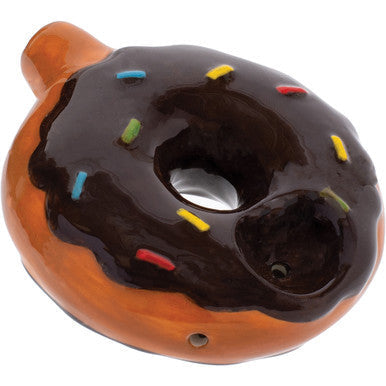 3.5" Chocolate Donut Ceramic Pipe - Wacky Bowlz - CannaDevices