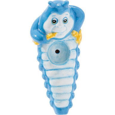 3.5in Hookah-Smoking Caterpillar Ceramic Pipe - Wacky Bowlz