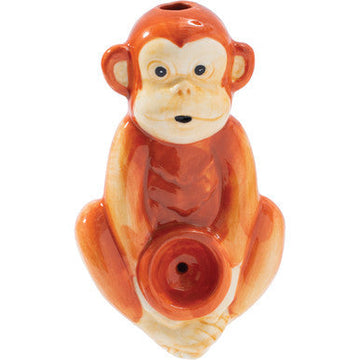 3.5in Monkey Ceramic Pipe - Wacky Bowlz