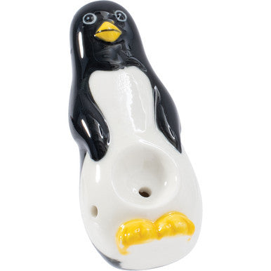 3.5in Penguin Ceramic Pipe - Wacky Bowlz