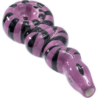 3.5in Purple Snake Ceramic Pipe - Wacky Bowlz - CannaDevices
