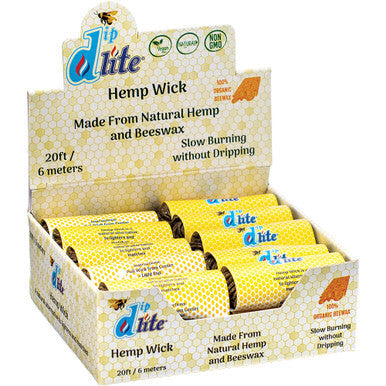 20Ct. Diplite Hempwick - 20ft Rolls