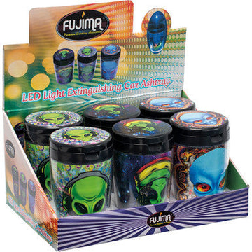 6ct. Alien Glow In Dark Extinguisher Ashtray w/ Lid