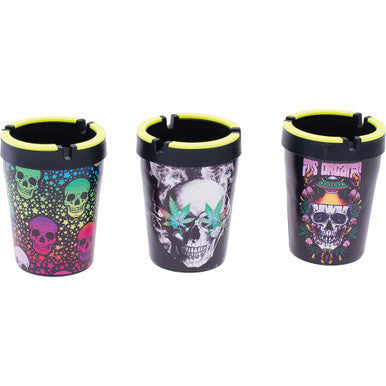 12ct. Leaf & Skull Glow In Dark Car Ashtray - CannaDevices
