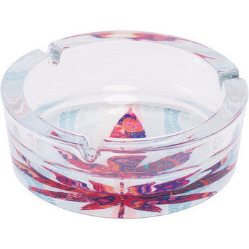 5.1in Medium Glass Ashtray - Paisley Weed