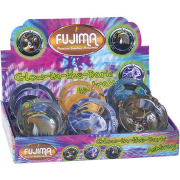 6ct. Glow In Dark Glass Ashtray Animal