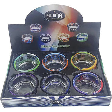 6ct. Silicone Glass Ashtray - Leaf Design