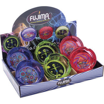 6ct. 3.5in Glass Ashtrays - Trippy Vibes