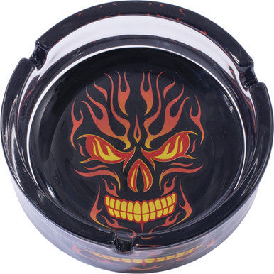 2pk. 6.25" Fire Skull Design Ashtray - CannaDevices