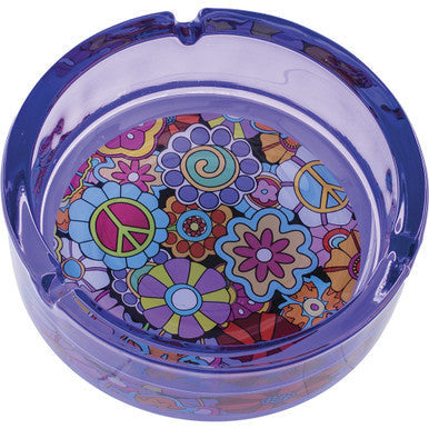 6.25" Purple Hippie Flower Glass Ashtray - CannaDevices