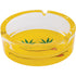 6.25" Yellow Smiley Leaf Glass Ashtray