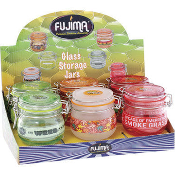 6 Count 150Ml Asst Glass Storage Jar With Clasp