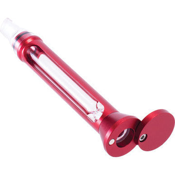 Red Aluminium Glass Chillium Pipe