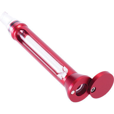 Red Aluminium Glass Chillium Pipe