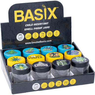 12Ct. 90Ml Medium Leaf Design Child Resistant Glass Jar